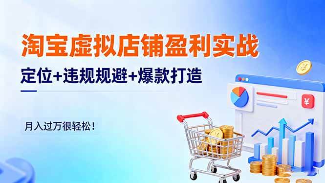 (16387期)淘宝虚拟店铺盈利实战:定位+违规规避+爆款打造,月入过万很轻松!-润格副业网-每天分享热门副业赚钱项目