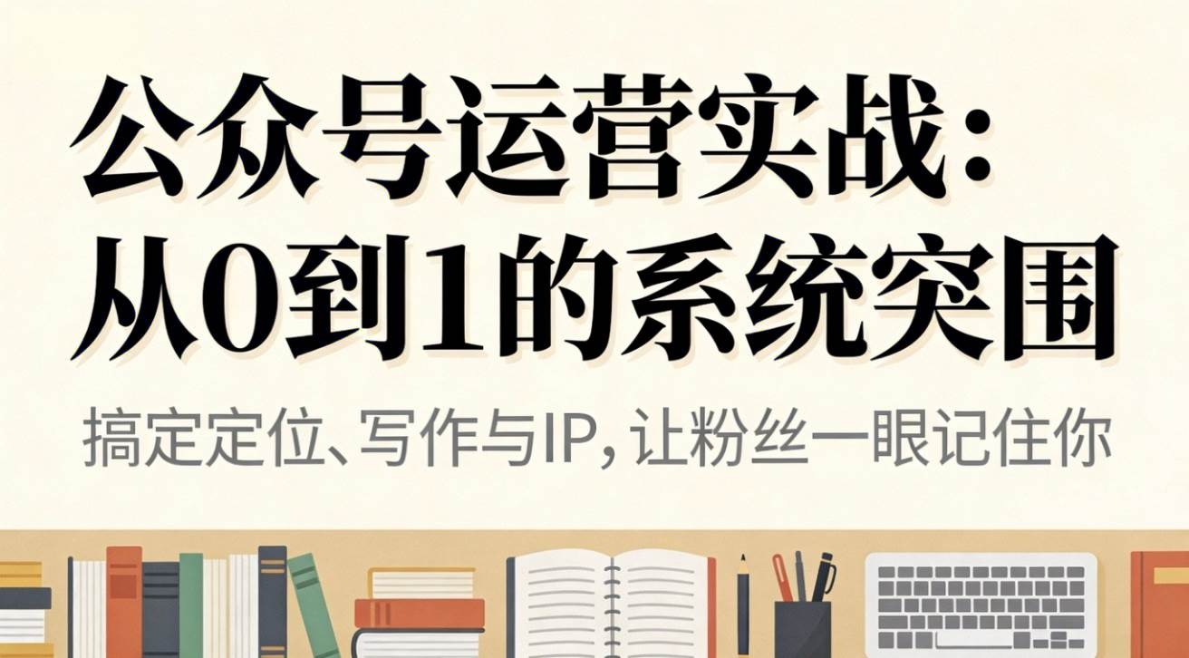 （16777期）公众号运营实战：从0到1的系统突围-润格副业网-每天分享热门副业赚钱项目