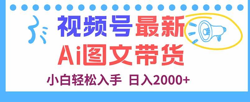 （16092期）视频号最新AI图文带货，每天几分钟，小白轻松入手，日入2000+-润格副业网-每天分享热门副业赚钱项目