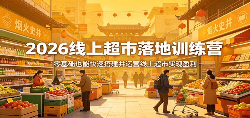 2026线上超市落地训练营，零基础也能快速搭建并运营线上超市实现盈利-润格副业网-每天分享热门副业赚钱项目