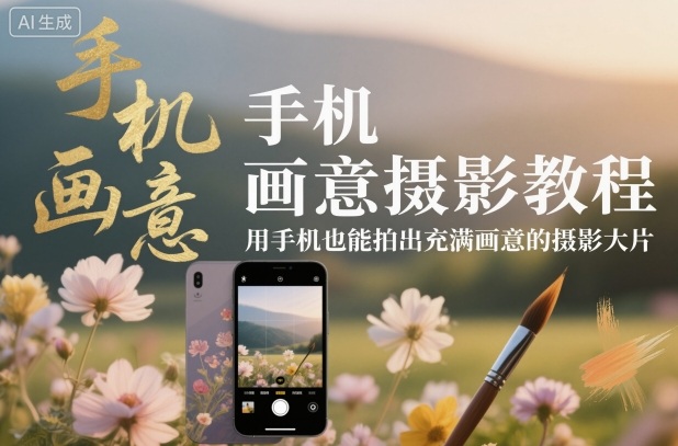 手机画意摄影教程，用手机也能拍出充满画意的摄影大片-润格副业网-每天分享热门副业赚钱项目