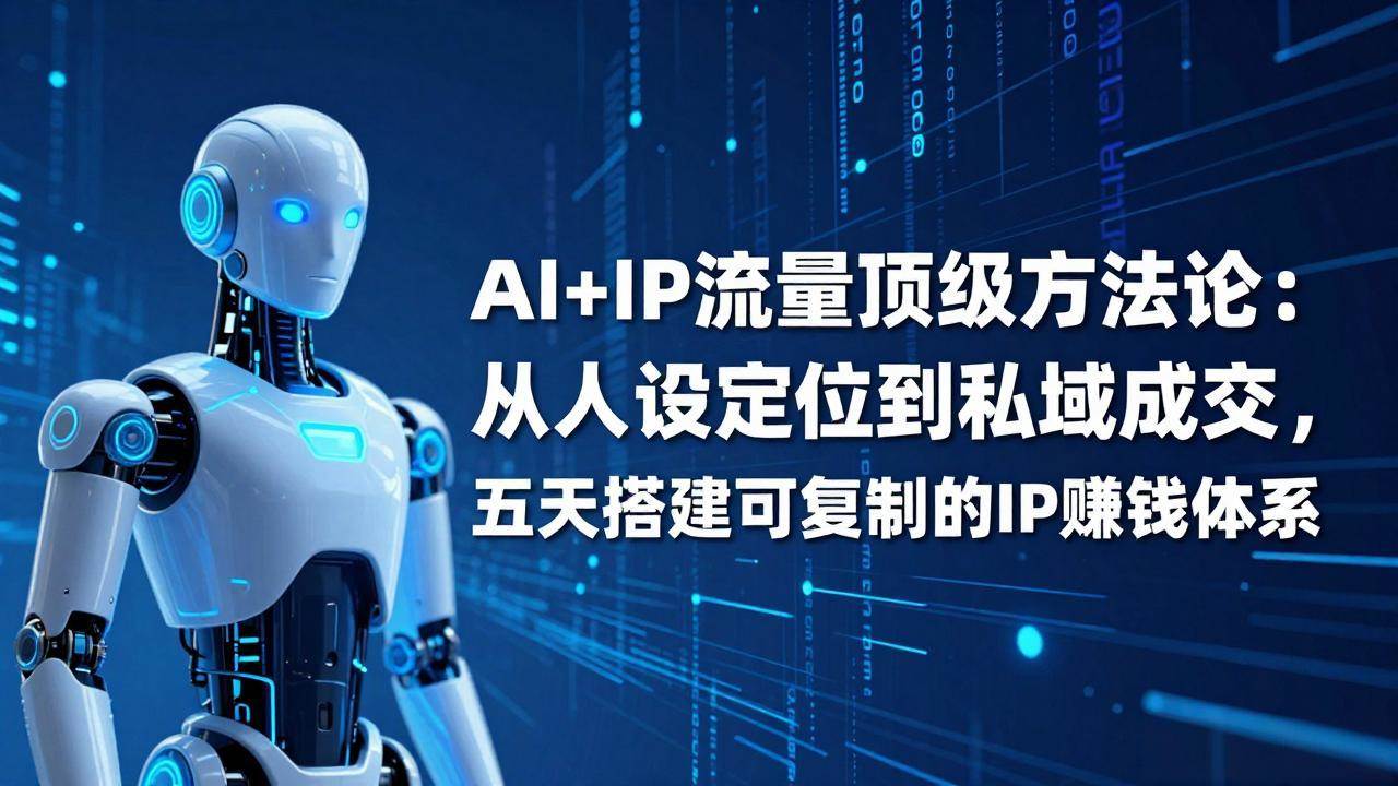 （17521期）AI+IP顶级方法论：从人设定位到私域成交，五天搭建可复制的IP赚钱体系-润格副业网-每天分享热门副业赚钱项目