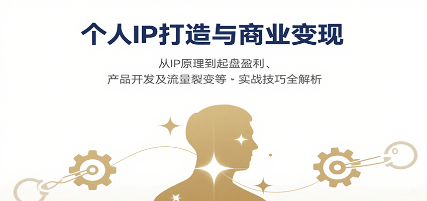 个人IP打造与商业变现，从IP原理到起盘盈利、产品开发及流量裂变等实战技巧全解析-润格副业网-每天分享热门副业赚钱项目