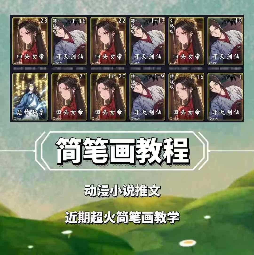 兜兜简笔画教学,小说推文动漫玩法,可做伙伴计划、分成计划、接广告等-润格副业网-每天分享热门副业赚钱项目