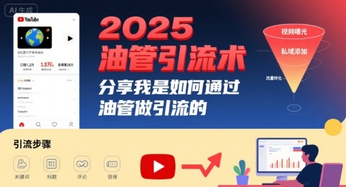 2025油管引流术，分享我是如何通过油管做引流的-润格副业网-每天分享热门副业赚钱项目