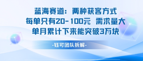 蓝海赛道:需求量大 单月累计下来能突破3W-润格副业网-每天分享热门副业赚钱项目