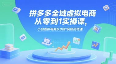 拼多多全域虚拟电商从零到1实操课,小白虚拟电商从0到1实操到精通-润格副业网-每天分享热门副业赚钱项目