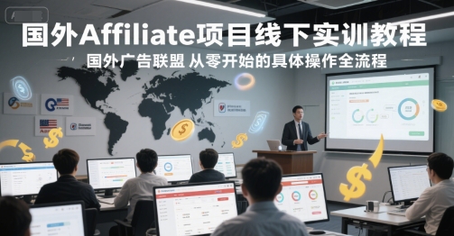 国外Affiliate项目线下实训教程，国外广告联盟从零开始的具体操作全流程-润格副业网-每天分享热门副业赚钱项目