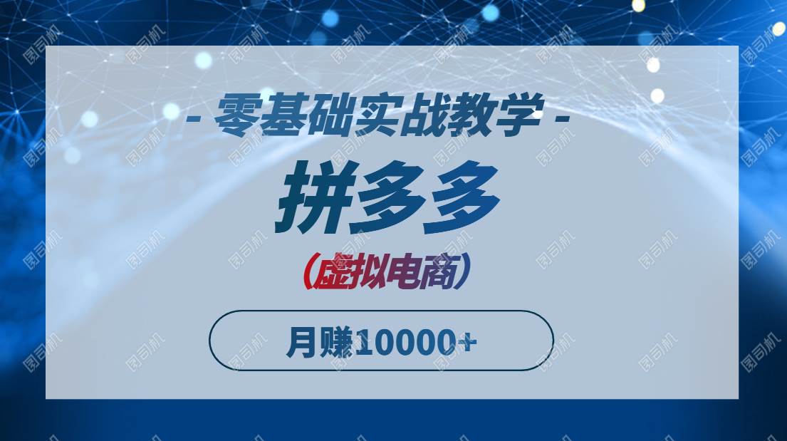 (14880期)拼多多虚拟电商,零基础实战教学,快速打爆商品,新手也能月入10000+-润格副业网-每天分享热门副业赚钱项目
