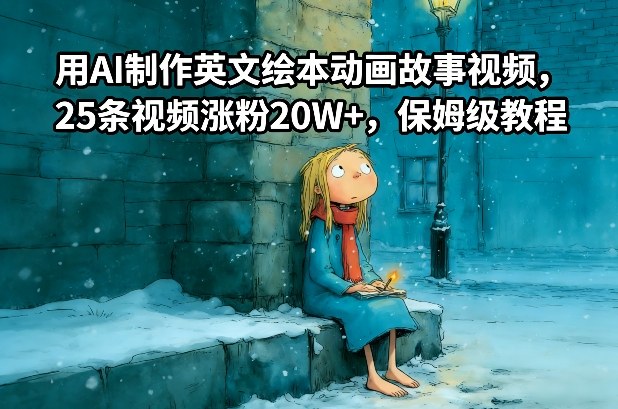用AI制作英文绘本动画故事视频，25条视频涨粉20W+，保姆级教程-润格副业网-每天分享热门副业赚钱项目