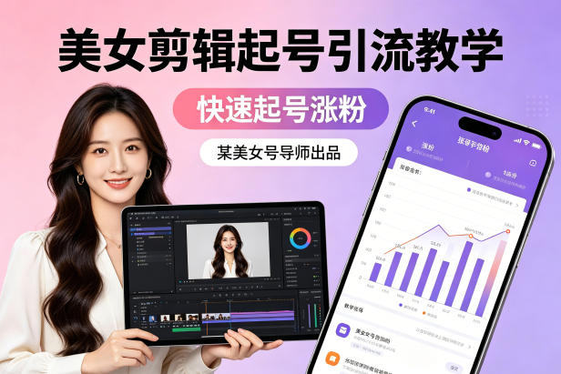 某美女号导师出品：美女剪辑起号引流教学，快速起号涨粉-润格副业网-每天分享热门副业赚钱项目