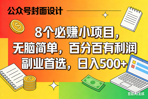 （17911期）8个必赚米的小项目，百分百有利润，无脑简单，副业首选，日入500+-润格副业网-每天分享热门副业赚钱项目
