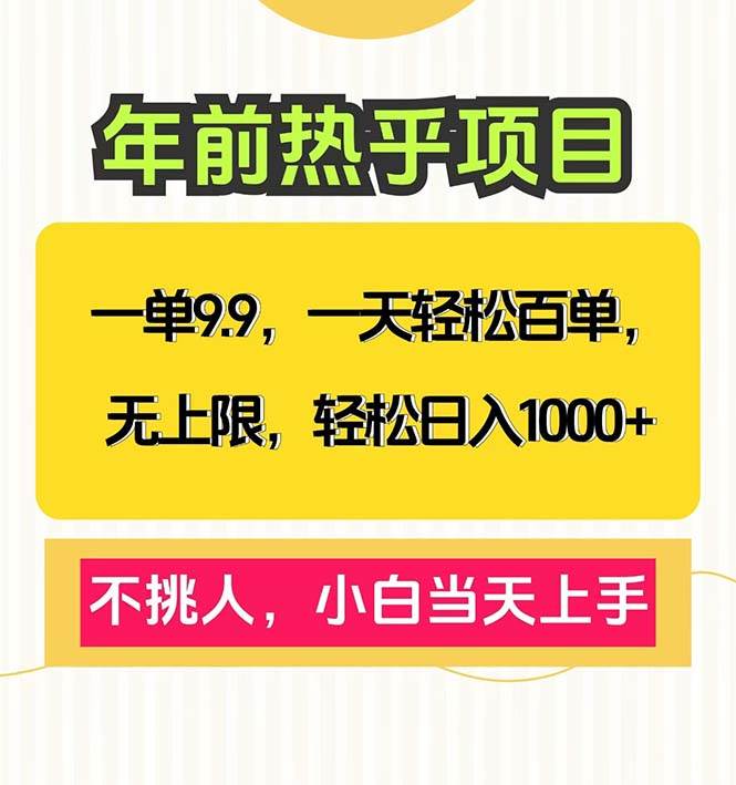 (13795期)一单9.9,一天百单无上限,不挑人,小白当天上手,轻松日入1000+-润格副业网-每天分享热门副业赚钱项目