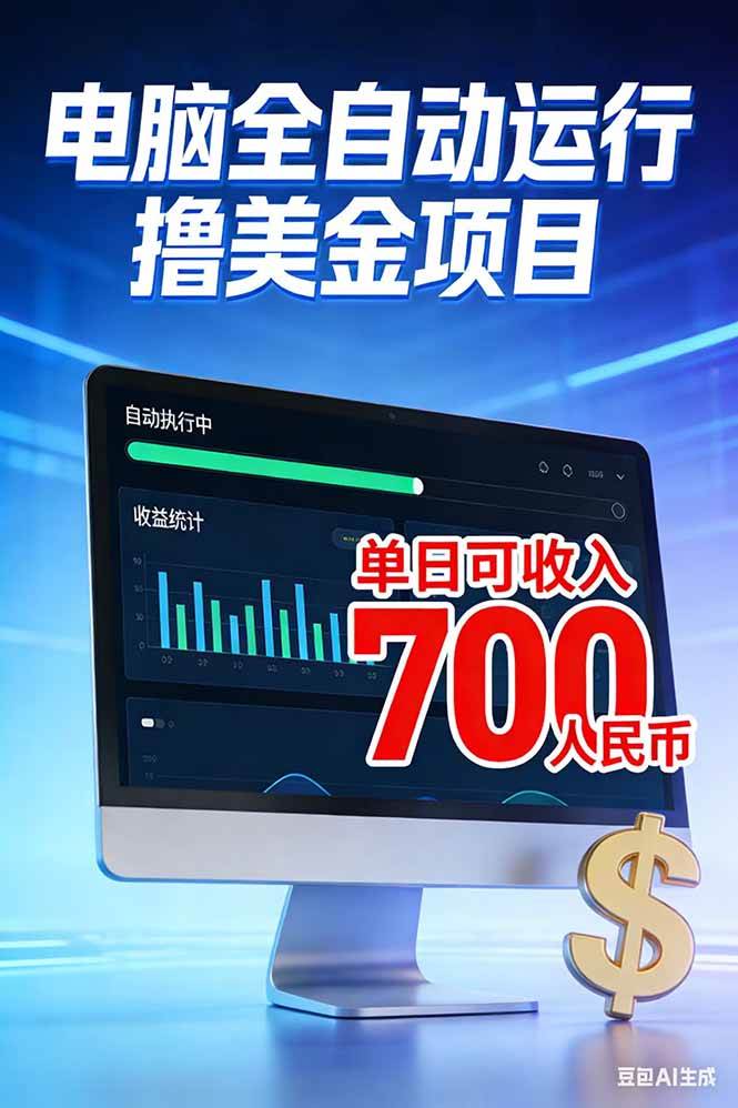 （17169期）2026年电脑全自动赚美金项目，单电脑日收益700+-润格副业网-每天分享热门副业赚钱项目