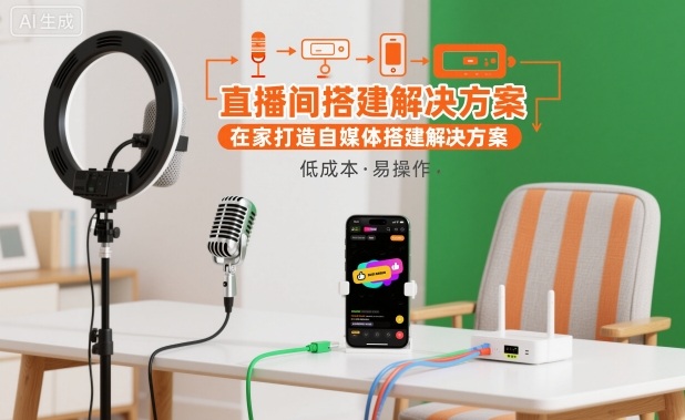 直播间搭建解决方案，在家打造自媒体搭建解决方案-润格副业网-每天分享热门副业赚钱项目