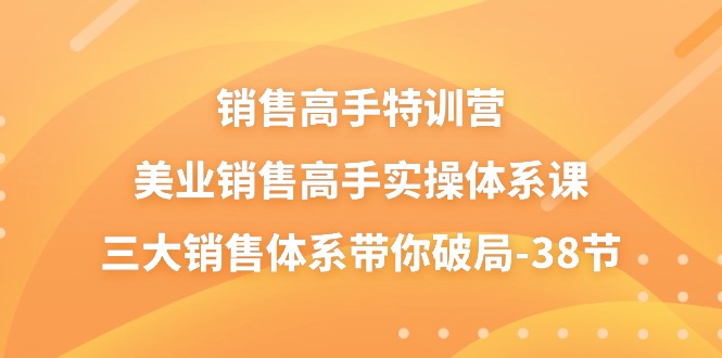 销售高手特训营，美业销售高手实操体系课，三大销售体系带你破局（38节）-润格副业网-每天分享热门副业赚钱项目