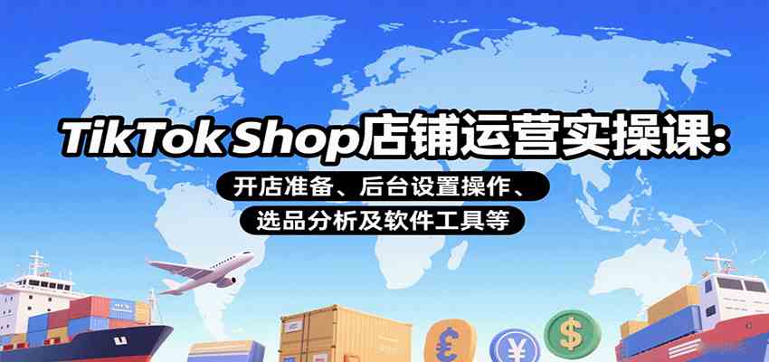 TikTok Shop店铺运营实操课:开店准备、后台设置操作、选品分析及软件工具等-润格副业网-每天分享热门副业赚钱项目