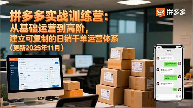 （16700期）拼多多实战训练营：从基础运营到高阶，建立可复制的日销千单运营体系（更新11月）-润格副业网-每天分享热门副业赚钱项目