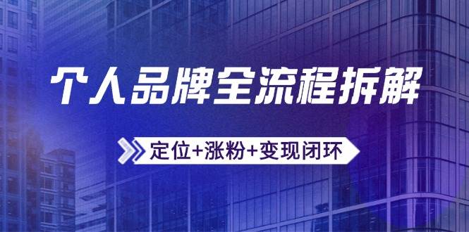 (14799期)个人品牌全流程拆解:定位+涨粉+变现闭环,微信生态运营与资源整合-润格副业网-每天分享热门副业赚钱项目