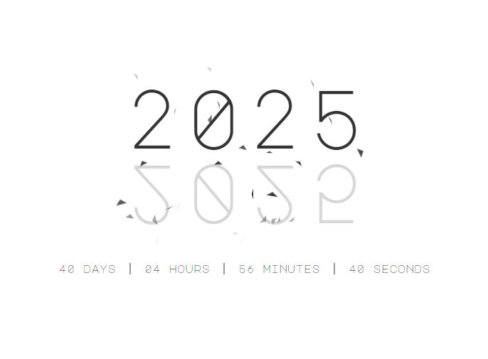 2025年新年倒计时动画效果HTML代码-润格副业网-每天分享热门副业赚钱项目