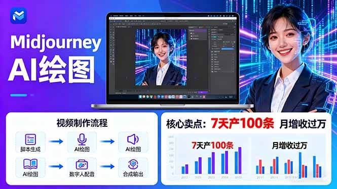 （16049期）AI绘图照片开口说话视频制作：Midjourney+数字人，7天产100条月增收过万-润格副业网-每天分享热门副业赚钱项目
