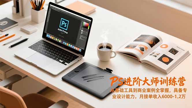 PS进阶大师训练营，从基础工具到商业案例全掌握，具备专业设计能力，月接单收入6000-1.2万-润格副业网-每天分享热门副业赚钱项目