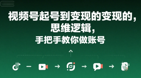 视频号起号到变现的思维逻辑,手把手教你做账号-润格副业网-每天分享热门副业赚钱项目