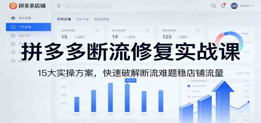 拼多多断流修复实战课:15大实操方案,快速破解断流难题稳店铺流量 拼多多断流修复实战课:15大实操方案,快速破解断流难题稳店铺流量