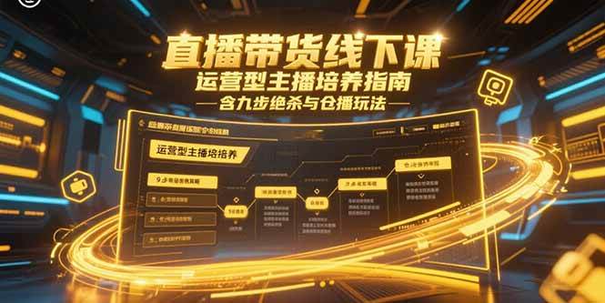 （15281期）直播带货线下课，运营型主播培养指南，含九步绝杀与仓播玩法-润格副业网-每天分享热门副业赚钱项目