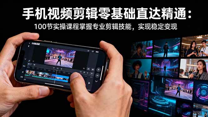 （16466期）手机视频剪辑零基础直达精通：100节实操课程掌握专业剪辑技能，实现稳…-润格副业网-每天分享热门副业赚钱项目
