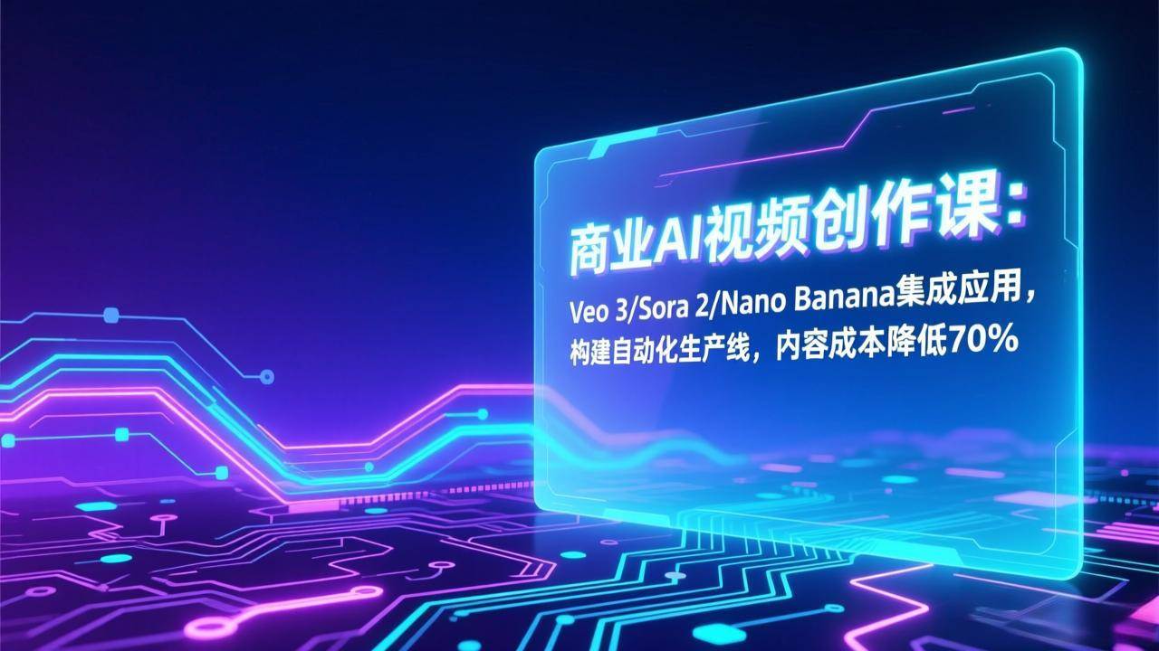 (17070期)商业AI视频创作课:Veo 3/Sora 2/Nano Banana集成应用,构建自动化生产线,内容成本降低70%-润格副业网-每天分享热门副业赚钱项目