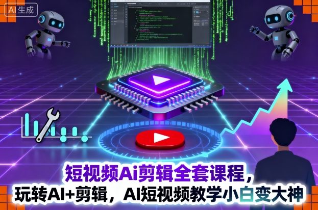 短视频Ai剪辑全套课程，玩转AI+剪辑，AI短视频教学小白变大神-润格副业网-每天分享热门副业赚钱项目