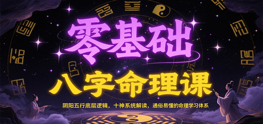 零基础八字命理课：阴阳五行底层逻辑，十神系统解读，通俗易懂的命理学习体系-润格副业网-每天分享热门副业赚钱项目