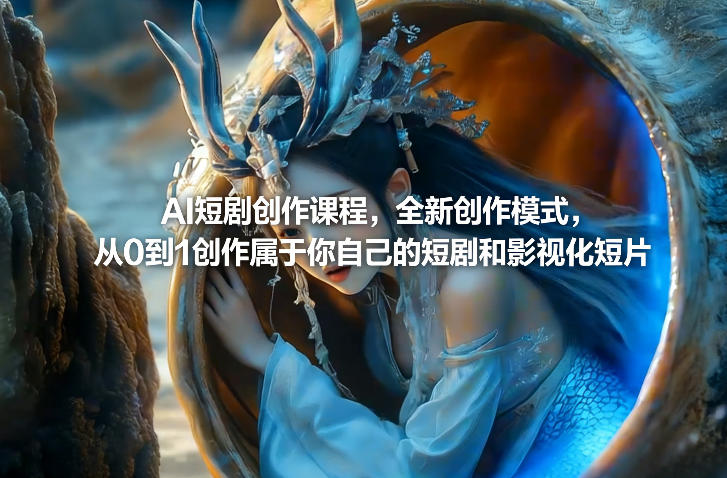 AI短剧创作课程，全新创作模式，从0到1创作属于你自己的短剧和影视化短片-润格副业网-每天分享热门副业赚钱项目