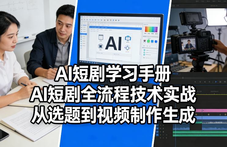 AI短剧学习手册，AI短剧全流程技术实战，从选题到视频制作生成-润格副业网-每天分享热门副业赚钱项目