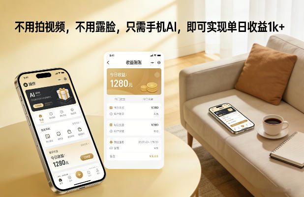 不用拍视频,不用露脸,只需手机AI,即可实现单日收益1k+【揭秘】-润格副业网-每天分享热门副业赚钱项目