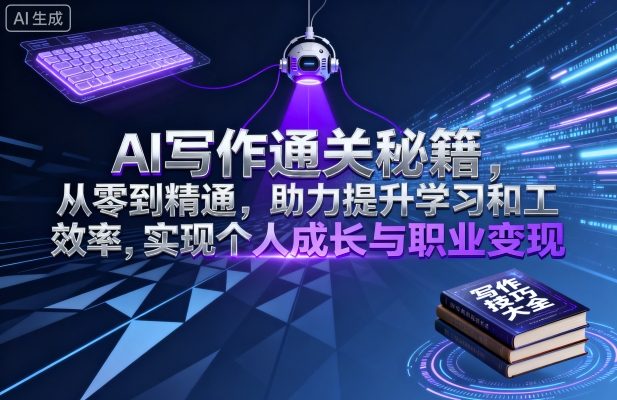 AI写作通关秘籍，从零到精通，助力提升学习和工作效率，实现个人成长与职业变现-润格副业网-每天分享热门副业赚钱项目