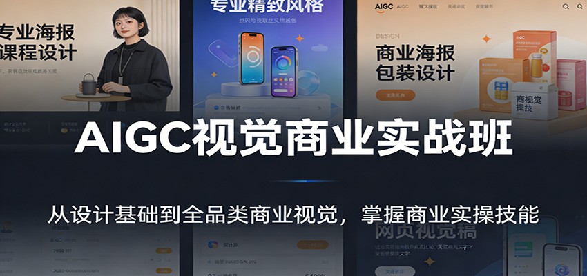 AIGC视觉商业实战班：从设计基础到全品类商业视觉，掌握商业实操技能-润格副业网-每天分享热门副业赚钱项目