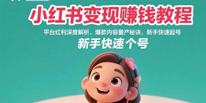（15559期）小红书变现赚钱教程：平台红利深度解析，爆款内容量产秘诀，新手快速起号-润格副业网-每天分享热门副业赚钱项目
