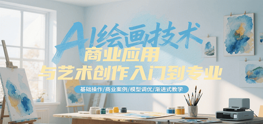 AI绘画技术商业应用与艺术创作入门到专业，基础操作/商业案例/模型调优/渐进式教学-润格副业网-每天分享热门副业赚钱项目