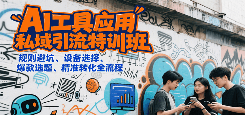 AI工具应用私域引流特训班，规则避坑、设备选择、爆款选题、精准转化全流程-润格副业网-每天分享热门副业赚钱项目