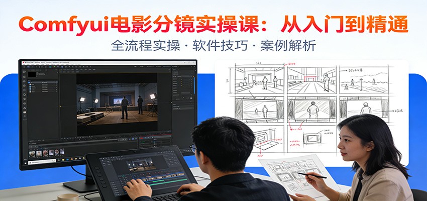 ComfyUI电影分镜实操课：分镜一致性，全流程AI视频制作，零基础也能做专业分镜-润格副业网-每天分享热门副业赚钱项目