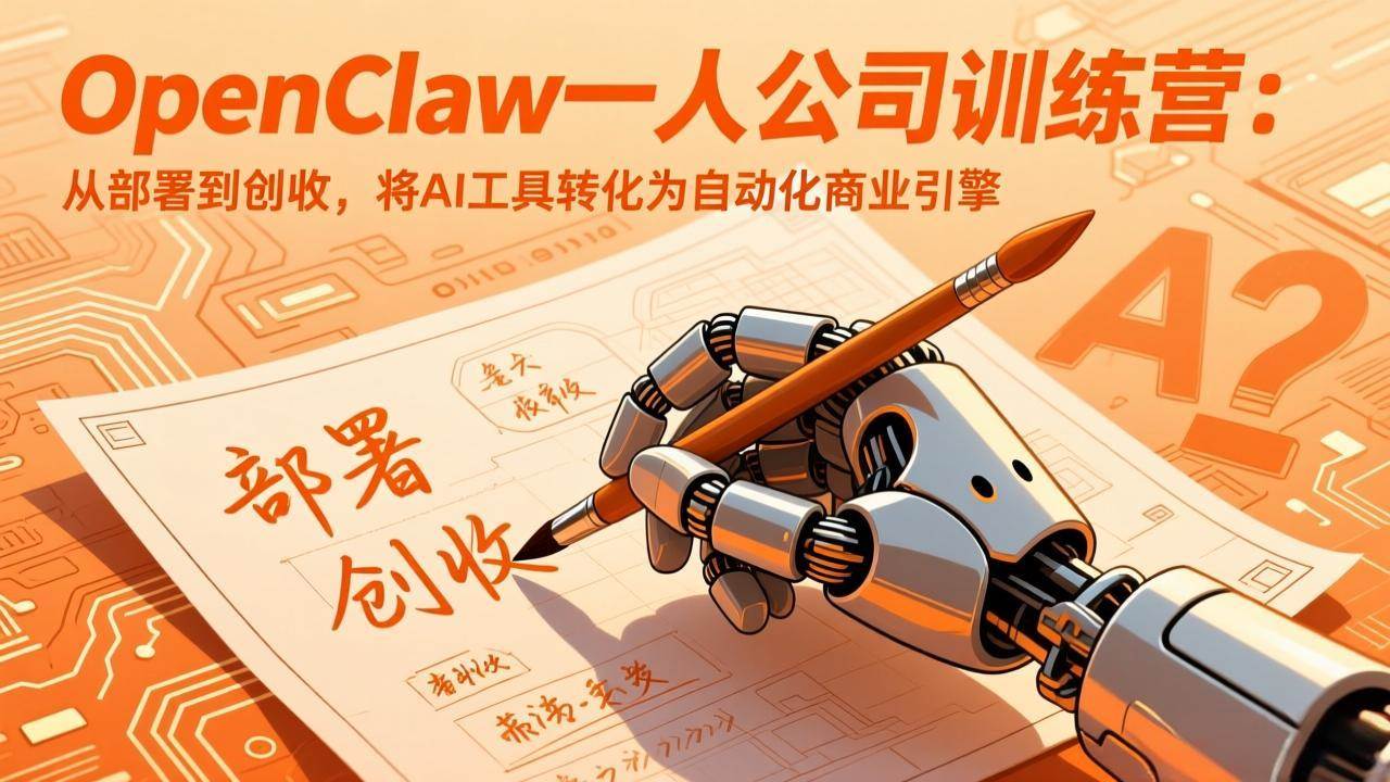 （17540期）OpenClaw一人公司训练营：从部署到创收，将AI工具转化为自动化商业引擎-润格副业网-每天分享热门副业赚钱项目
