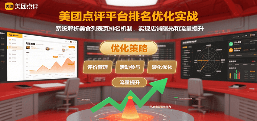 美团点评平台排名优化实战，系统解析美食列表页排名机制，实现店铺曝光和流量提升-润格副业网-每天分享热门副业赚钱项目