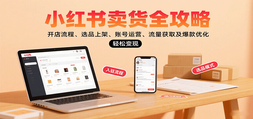 小红书卖货全攻略：开店流程、选品上架、账号运营、流量获取及爆款优化，轻松变现-润格副业网-每天分享热门副业赚钱项目
