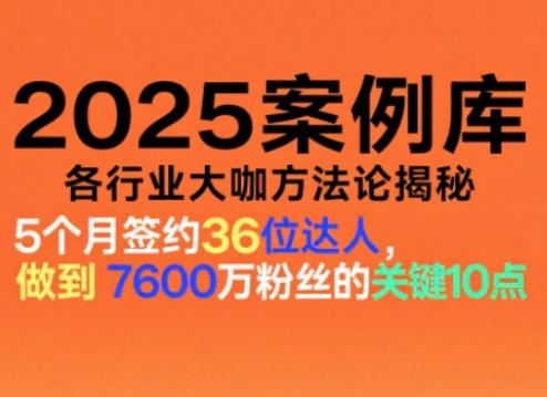 2025案例库，收录各行业大咖的方法论，各行业大咖方法论揭秘-润格副业网-每天分享热门副业赚钱项目
