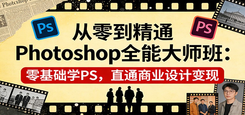从零到精通Photoshop全能大师班：零基础学PS，直通商业设计变现-润格副业网-每天分享热门副业赚钱项目
