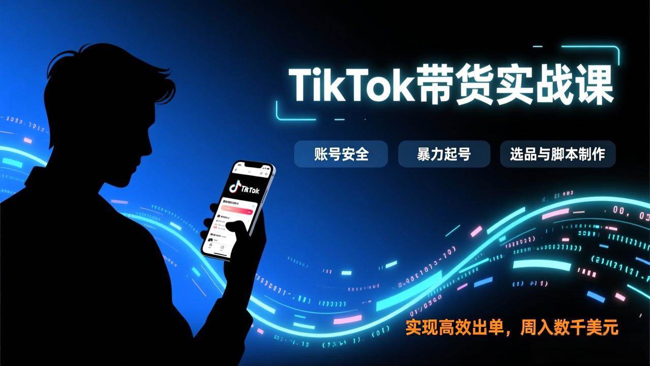 （17278期）TikTok带货实战课，涵盖账号安全、暴力起号、选品与脚本制作，实现高效出单，周入数千美元-润格副业网-每天分享热门副业赚钱项目