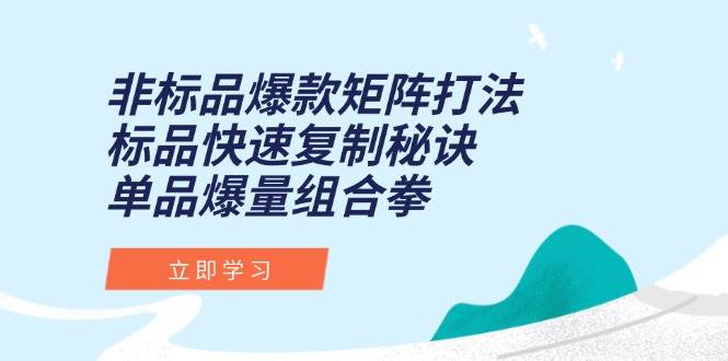 （15068期）非标品爆款矩阵打法，标品快速复制秘诀，单品爆量组合拳-润格副业网-每天分享热门副业赚钱项目