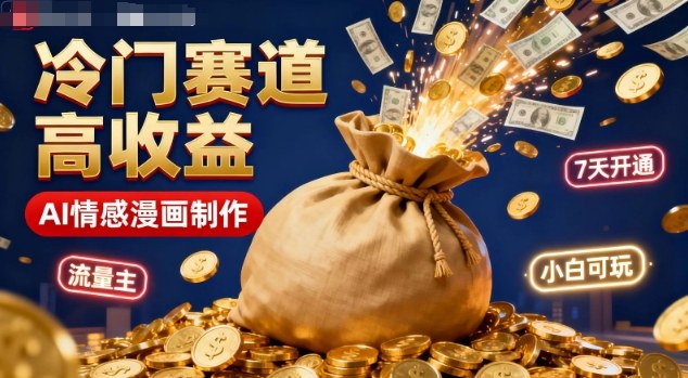 公众号冷门赛道,用AI做情感漫画,7天开通流量主,操作简单,小白可玩-润格副业网-每天分享热门副业赚钱项目